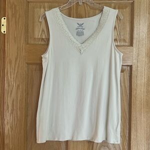 Faded Glory - Beautiful Lace Cream Tank Top - Size Large